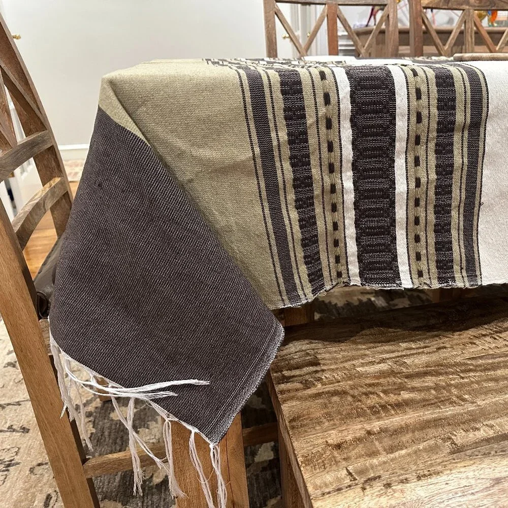 79'' Tablecloth from Oaxaca Mexico made with Handloom fabric. Handmade